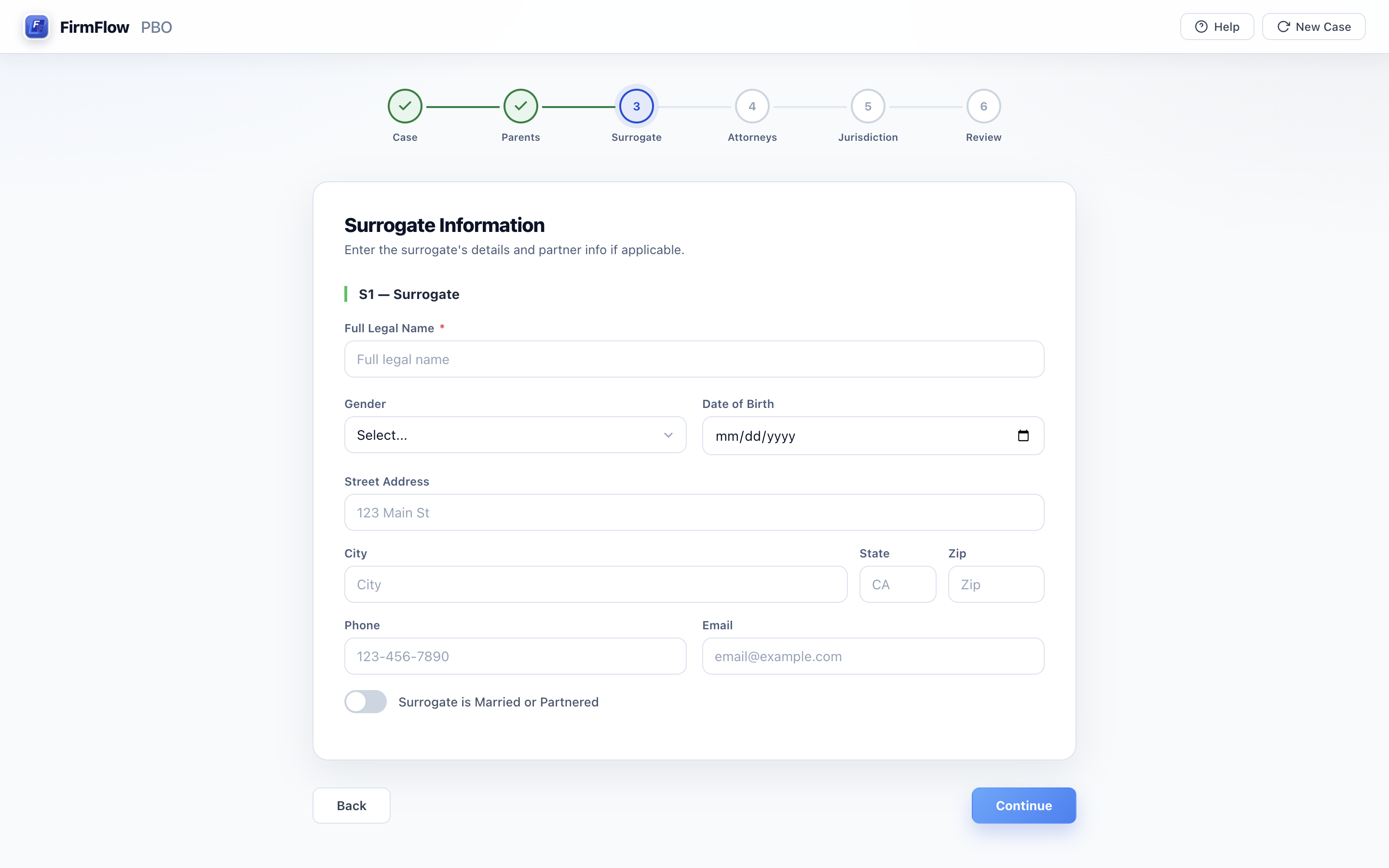 FirmFlow PBO surrogate information screen